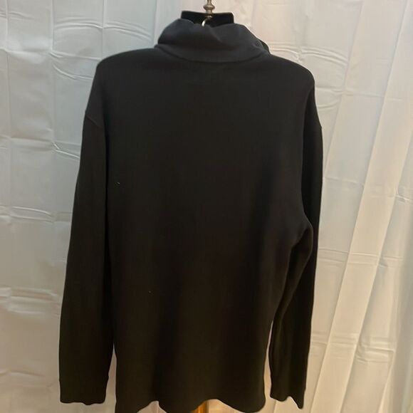 Large Ralph Lauren Blue Label black long sleeve 1/4 zip pullover sweater - Picture 9 of 16